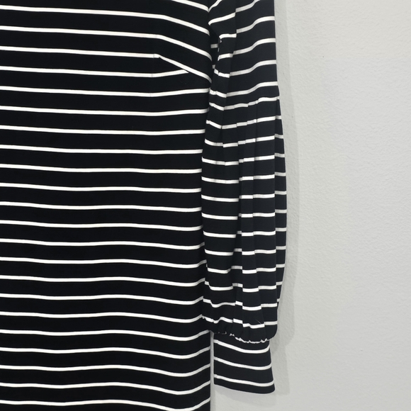 Ann Taylor Striped Lantern Sleeve Shift Dress Small - Picture 5 of 8